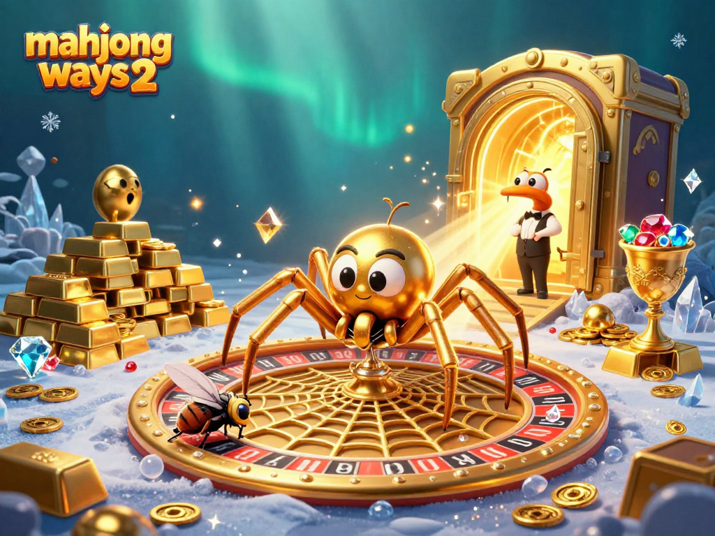 Engage in mahjong ways 2 action with a vibrant 3D scene featuring playful spiders and treasure elements.