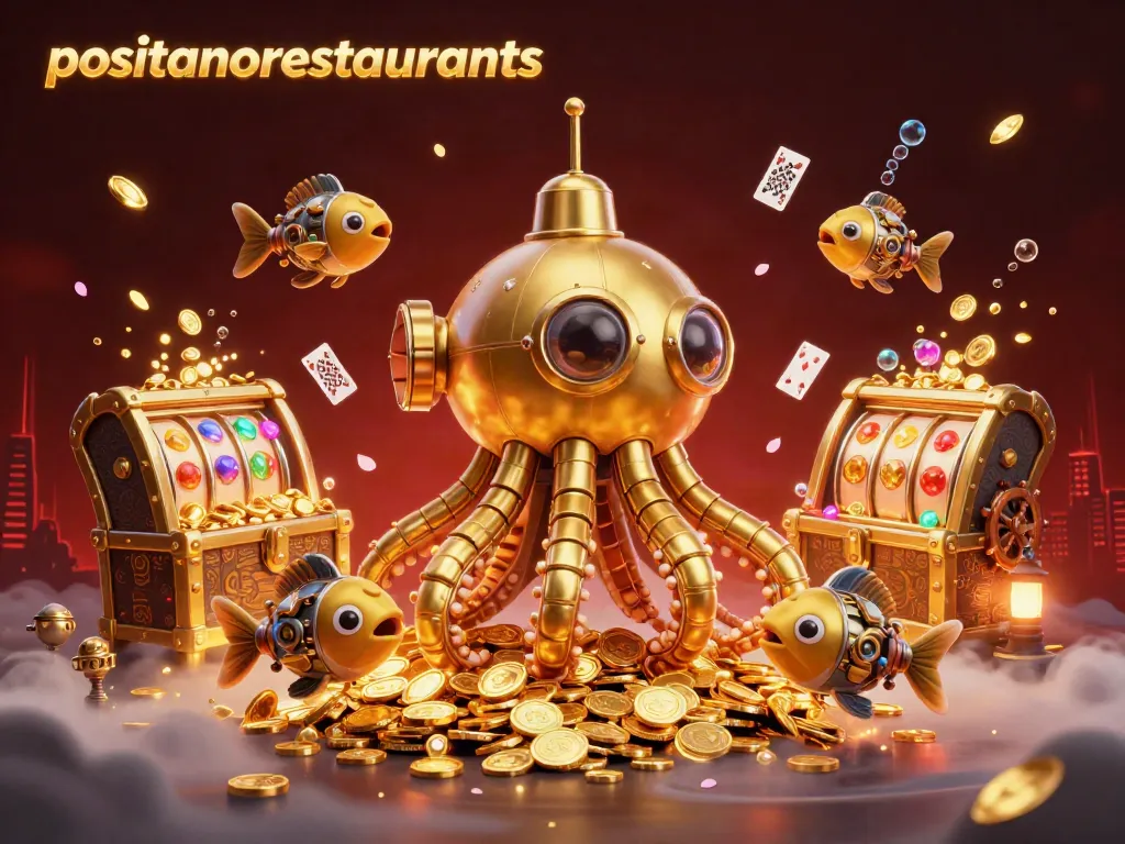 Experience thrilling gameplay at positanorestaurants with golden kraken submarine and dynamic casino elements.