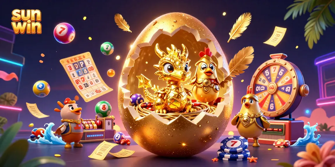 Experience thrilling wins at sun win with a vibrant 3D casino scene filled with excitement.